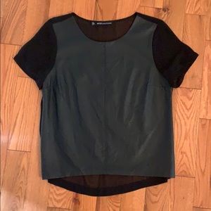 Faux leather top